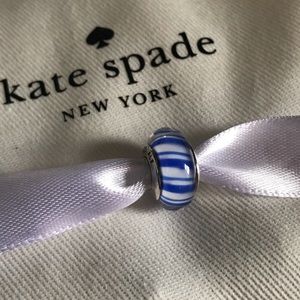 Pandora Blue Candy Stripes Murano Glass Charm